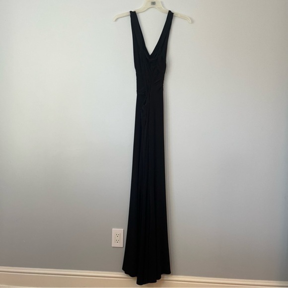 Vera Wang Sleeveless Matte Black Jersey Knit Timeless Classic Maxi Dress Size 4 - Picture 10 of 16
